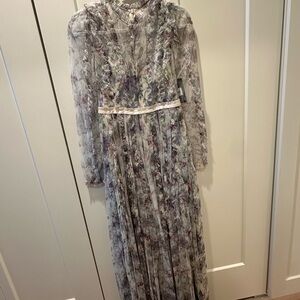 Needle & Thread Floral Long Sleeve Mock Neck Bridal or wedding guest Gown